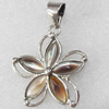 Shell Pendant, 29x40mm, Hole:Approx 4mm, Sold by PC