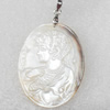 Shell Pendant, 30x50mm, Hole:Approx 4mm, Sold by PC