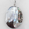 Shell Pendant, 39x62mm, Hole:Approx 4mm, Sold by PC
