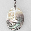 Shell Pendant, 30x52mm, Hole:Approx 4mm, Sold by PC