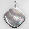 Shell Pendant, 41x55mm, Hole:Approx 4mm, Sold by PC