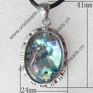 Shell Pendant, 24x41mm, Hole:Approx 4mm, Sold by PC