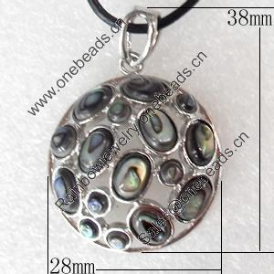 Shell Pendant, 28x38mm, Hole:Approx 4mm, Sold by PC