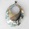 Shell Pendant, 44x64mm, Hole:Approx 4mm, Sold by PC