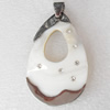 Shell Pendant, 37x65mm, Hole:Approx 4mm, Sold by PC