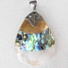 Shell Pendant, 40x63mm, Hole:Approx 4mm, Sold by PC