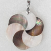 Shell Pendant, 48x60mm, Hole:Approx 4mm, Sold by PC
