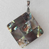 Shell Pendant, 48x62mm, Hole:Approx 4mm, Sold by PC