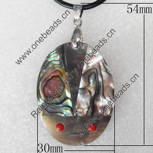Shell Pendant, 30x54mm, Hole:Approx 4mm, Sold by PC