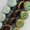 Ceramics Beads, Mix Color, Flat Round 15mm Hole:1.5mm, Sold by Bag