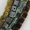 Ceramics Beads, Mix Color, Square 16mm Hole:1.5mm, Sold by Bag