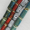 Ceramics Beads, Mix Color, Column 10x6mm Hole:1.5mm, Sold by Bag