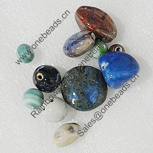 Ceramics Beads, Mix Style, 10mm-28mm Hole:1.5mm, Sold by Bag