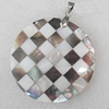 Shell Pendant, 48x40mm, Hole:Approx 4mm, Sold by PC