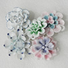 Ceramics Pendants, Mix Style, Flower 36mm-44mm Hole:5mm, Sold by Bag