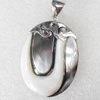 Shell Pendant, 52x30mm, Hole:Approx 4mm, Sold by PC