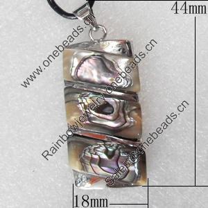 Shell Pendant, 44x18mm, Hole:Approx 4mm, Sold by PC