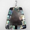 Shell Pendant, 57x42mm, Hole:Approx 4mm, Sold by PC