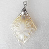 Shell Pendant, 41x31mm, Hole:Approx 4mm, Sold by PC