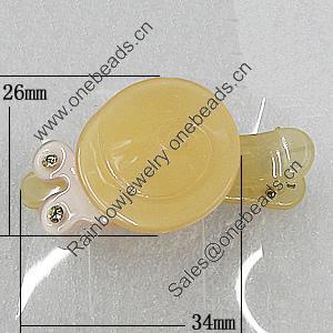 Fashional hair Clip with Acrylic, 34x26mm, Sold by Group