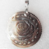 Shell Pendant, 40x50mm, Hole:Approx 4mm, Sold by PC