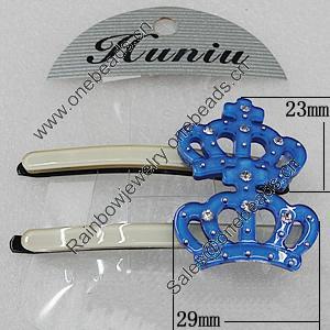 Fashional hair Clip with Acrylic, 29x23mm, Sold by Group