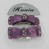 Fashional hair Clip with Acrylic, Bowknot 53x18mm, Sold by Group