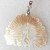 Shell Pendant, 37x40mm, Hole:Approx 4mm, Sold by PC