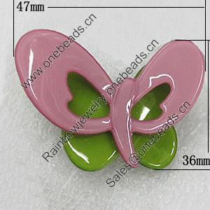 Fashional hair Clip with Acrylic, Butterfly 47x36mm, Sold by Group