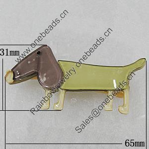 Fashional hair Clip with Acrylic, Animal 65x31mm, Sold by Group