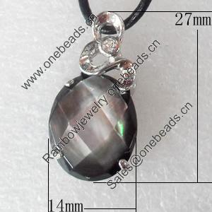 Shell Pendant, 14x27mm, Hole:Approx 4mm, Sold by PC