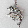 Shell Pendant, 27x43mm, Hole:Approx 4mm, Sold by PC