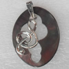 Shell Pendant, 34x47mm, Hole:Approx 4mm, Sold by PC