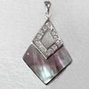 Shell Pendant, 29x47mm, Hole:Approx 4mm, Sold by PC