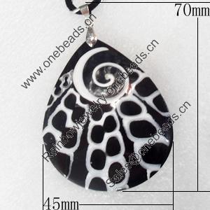 Shell Pendant, 45x70mm, Hole:Approx 4mm, Sold by PC