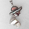 Shell Pendant, 19x42mm, Hole:Approx 4mm, Sold by PC