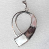 Shell Pendant, 25x42mm, Hole:Approx 4mm, Sold by PC