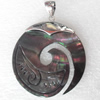 Shell Pendant, 45x56mm, Hole:Approx 4mm, Sold by PC