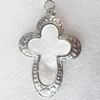 Shell Pendant, 35x54mm, Hole:Approx 4mm, Sold by PC