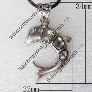 Shell Pendant, 22x34mm, Hole:Approx 4mm, Sold by PC