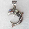 Shell Pendant, 22x34mm, Hole:Approx 4mm, Sold by PC