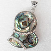 Shell Pendant, 27x45mm, Hole:Approx 4mm, Sold by PC