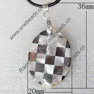 Shell Pendant, 20x36mm, Hole:Approx 4mm, Sold by PC