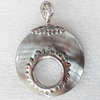 Shell Pendant, 40x54mm, Hole:Approx 4mm, Sold by PC