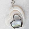 Shell Pendant, 46x63mm, Hole:Approx 4mm, Sold by PC