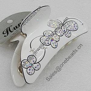Fashional hair Clip with Acrylic, 92x45mm, Sold by Group