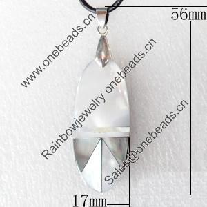 Shell Pendant, 17x56mm, Hole:Approx 4mm, Sold by PC