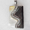 Shell Pendant, 24x43mm, Hole:Approx 4mm, Sold by PC