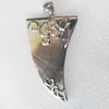 Shell Pendant, 36x67mm, Hole:Approx 4mm, Sold by PC