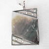 Shell Pendant, 39x62mm, Hole:Approx 4mm, Sold by PC